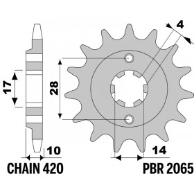 Pignon PBR acier standard 2065 - 420