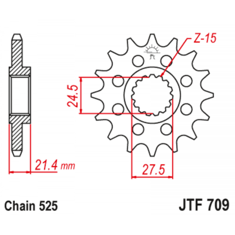 Pignon JT SPROCKETS acier anti-bruit - 525