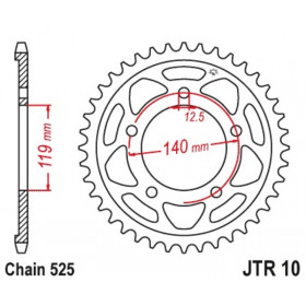Couronne JT SPROCKETS acier standard - 525