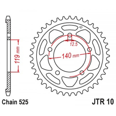 Couronne JT SPROCKETS acier standard - 524