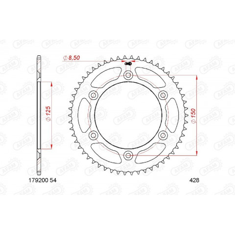 Kit chaîne AFAM 428R1 11/60-146 - couronne standard
