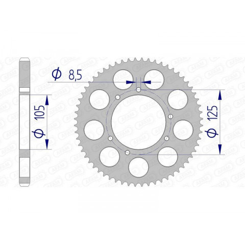 Kit chaîne AFAM 428R1 14/62-140 - couronne standard aluminium