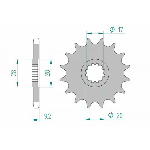 Kit chaîne AFAM 428R1 11/62-134 - couronne standard