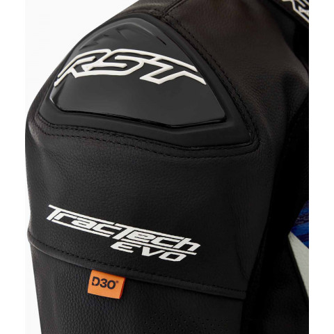 Veste RST Tractech Evo D3O cuir - noir/bleu