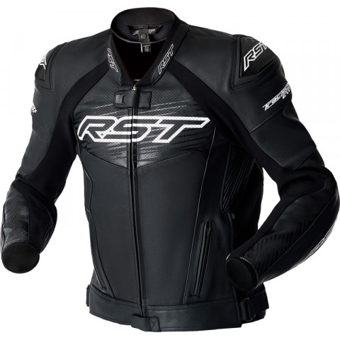 Veste RST Tractech Evo D3O cuir - noir/blanc