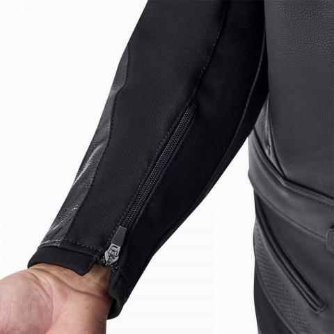 Veste RST Tractech Evo D3O cuir - noir/blanc