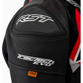 Veste RST Tractech Evo D3O cuir - noir/rouge