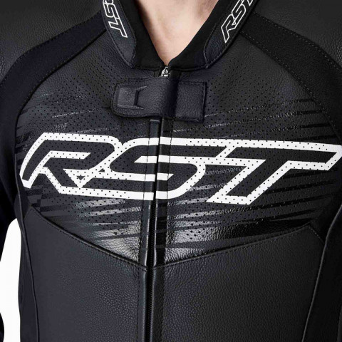Veste RST Tractech Evo D3O cuir - noir/blanc