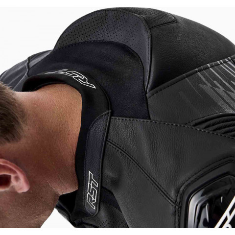 Veste RST Tractech Evo D3O cuir - noir/blanc