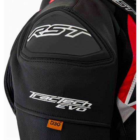 Veste RST Tractech Evo D3O cuir - noir/rouge
