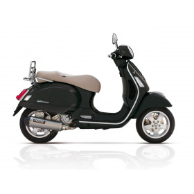 Echappement YASUNI Scooter 4 inox Look Titane/casquette noire Piaggio Vespa GTS 300