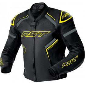 Veste RST S1 D3O cuir - noir/jaune fluo