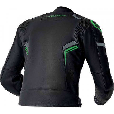 Veste RST S1 D3O cuir - noir/vert fluo