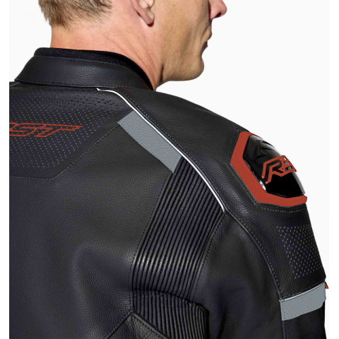 Veste RST S1 D3O cuir - noir/rouge