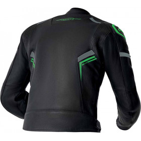Veste RST S1 D3O cuir - noir/vert fluo