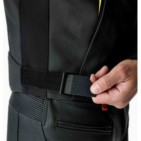 Veste RST S1 D3O cuir - noir/jaune fluo