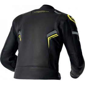 Veste RST S1 D3O cuir - noir/jaune fluo