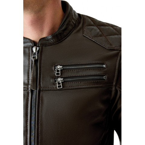Veste RST Hillberry D3O cuir - Brun