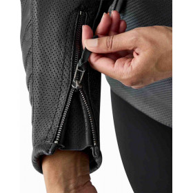 Veste femme RST Roadster Air D3O cuir - noir