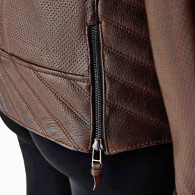 Veste femme RST Roadster Air D3O cuir - brun