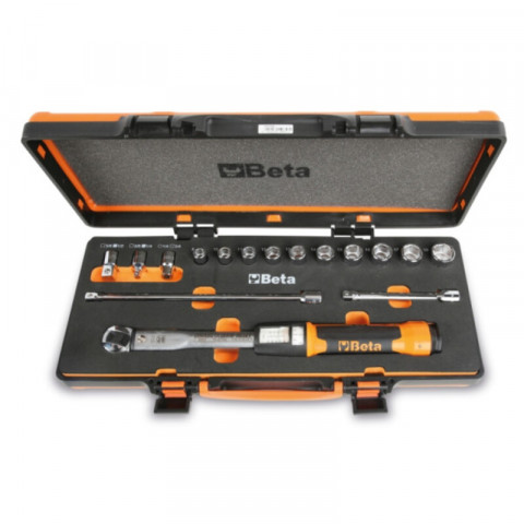 Clé dynamométrique à cliquet BETA TOOLS Zero-Reset avec douilles et rallonges - 16 pièces