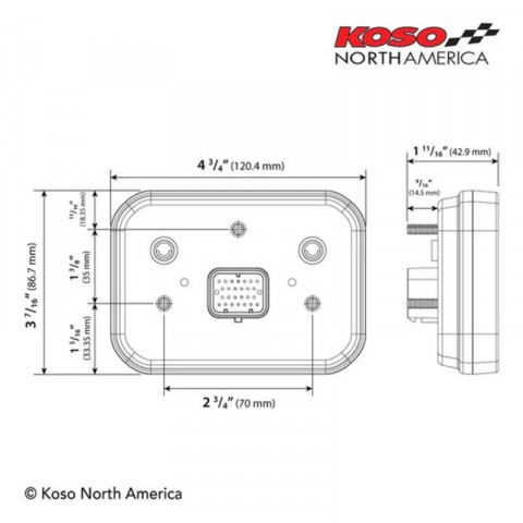 Compteur multifonction TFT KOSO RX-3S 15000 tr/min