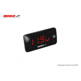 Voltmètre/Thermomètre KOSO Slim Line nouvelle génération - rouge