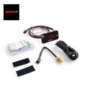 Voltmètre/Thermomètre KOSO Slim Line nouvelle génération - rouge