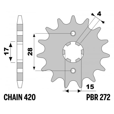 Pignon PBR acier standard - 420