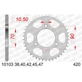 Kit chaîne AFAM 420R1 14/42/106 - couronne standard