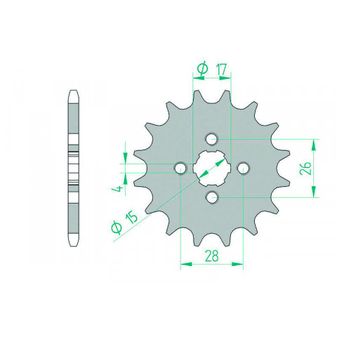 Kit chaîne AFAM 420R1 14/42/106 - couronne standard
