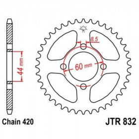 Kit chaîne JT 420 HDR - 12/45-106 - Couronne acier standard