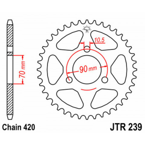 Kit chaîne JT 420 HDR - 14/42-122 - Couronne acier standard