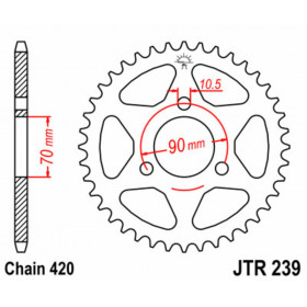 Kit chaîne JT 420 HDR - 14/42-122 - Couronne acier standard