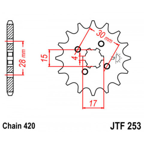 Kit chaîne JT 420 HDR - 14/42-122 - Couronne acier standard