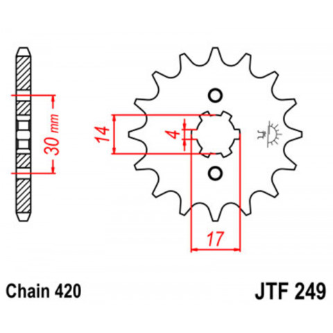 Kit chaîne JT 420 HDR - 13/49-120 - Couronne acier standard