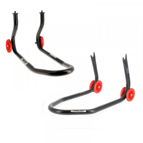 Kit béquilles fixes VECTOR avant sous fourches + arrière support en "V" - ECO