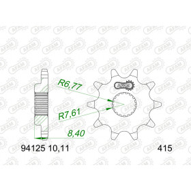 Pignon AFAM acier standard - 415
