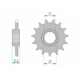 Kit chaîne AFAM 525 XHR3 - 15/42-110 - Couronne alu standard