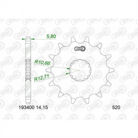 Kit chaîne AFAM 520 XMR3 - 15/48-114 - Couronne acier standard