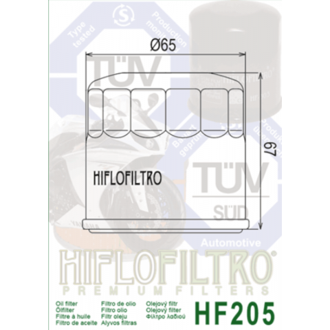 Filtre à huile HIFLOFILTRO - HF205