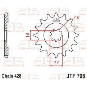 Pignon JT SPROCKETS acier standard - 428