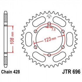 Kit chaîne JT 428HDR 13/49-132 standard - couronne standard