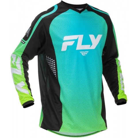 MAILLOT FLY RACING F-16 - AQUA/NOIR/BLAN