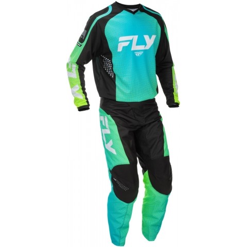 MAILLOT FLY RACING F-16 - AQUA/NOIR/BLAN