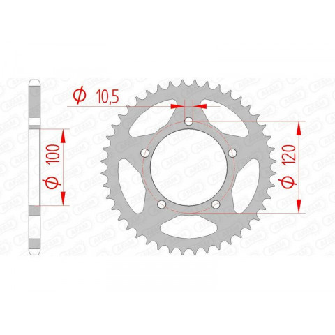 Kit chaîne AFAM 520 XSR - 15/44-106 - Couronne acier standard