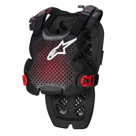 A-1 CHEST PROTECTOR ANTHRACITE BLACK RED