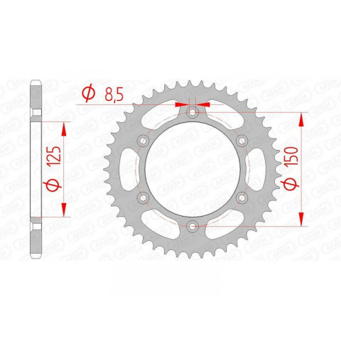 Kit chaîne AFAM 520XSR 14/45-114 - couronne standard