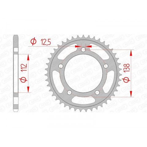 Kit chaîne AFAM 520XSR 16/43-114 - couronne standard