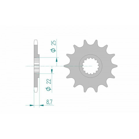Kit chaîne AFAM 520 XSR4 - 14/46-116 - Couronne alu standard